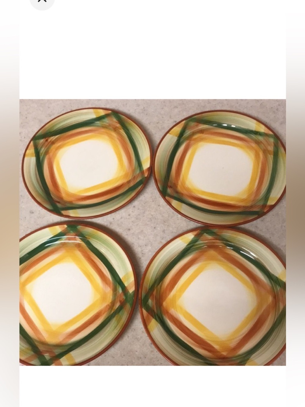 Vernonware Hand Painted Vintage Plates Set of 4